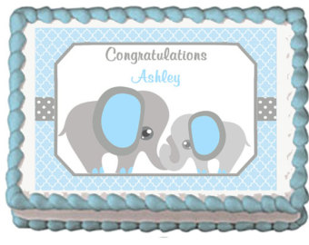 Elephant Baby Shower Sheet Cake