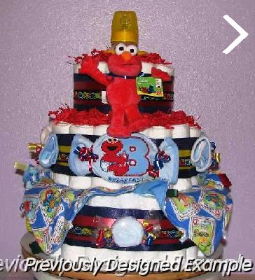 Elmo Baby Shower Diaper Cake