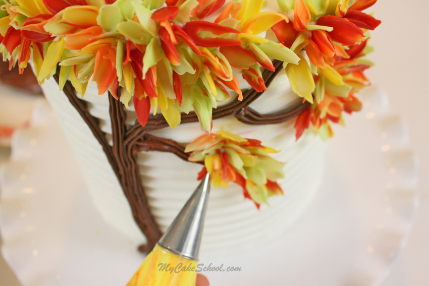 Fall Leaf Chocolate Cake