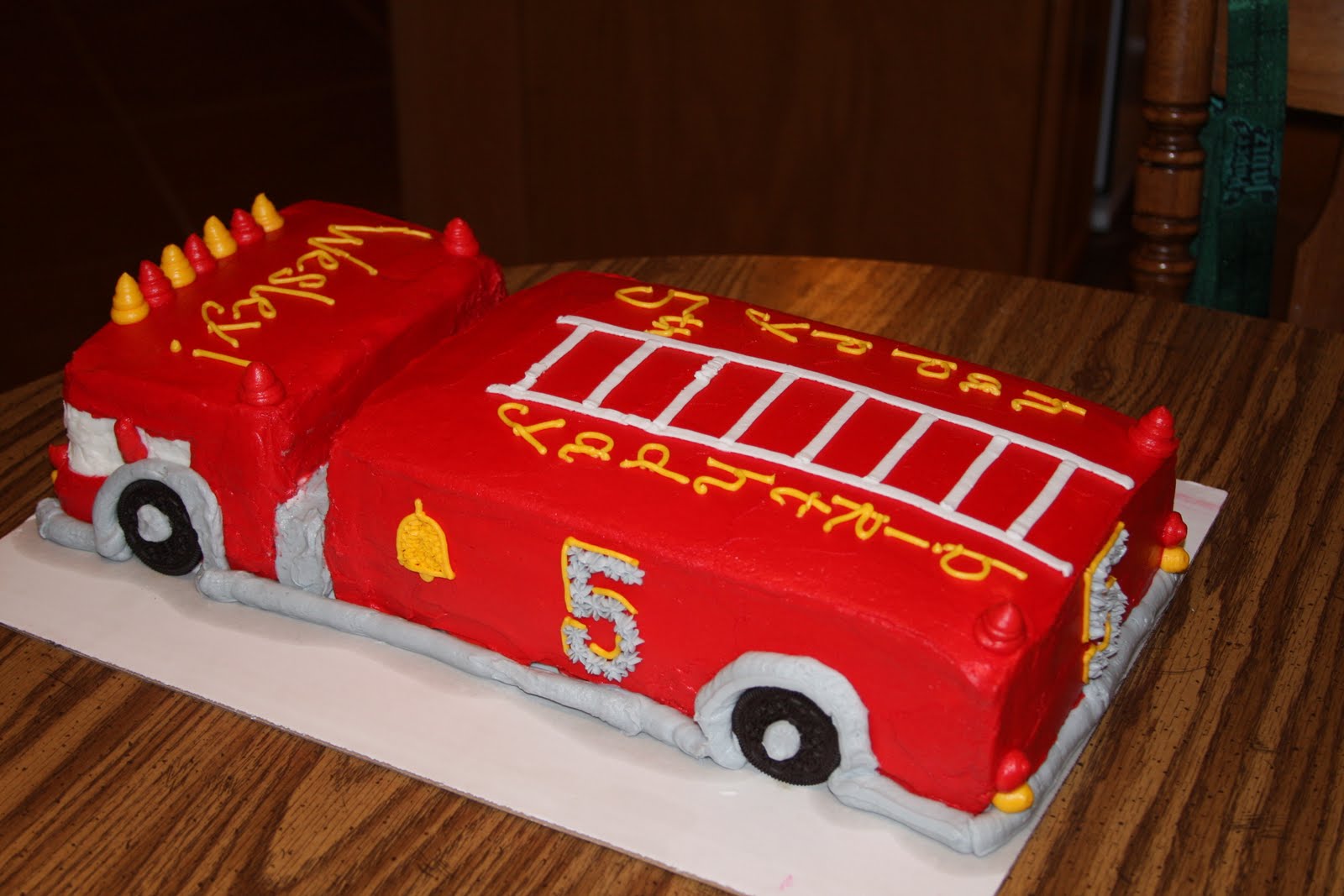 Fire Truck Birthday Cake