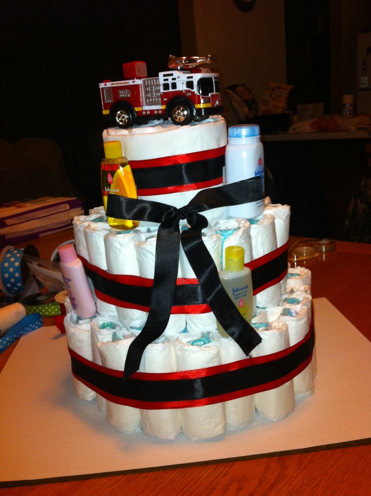 Fire Truck Diaper Cake