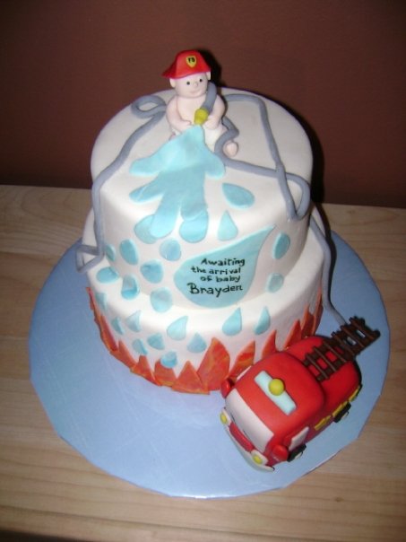 Firefighter Baby Shower Cake