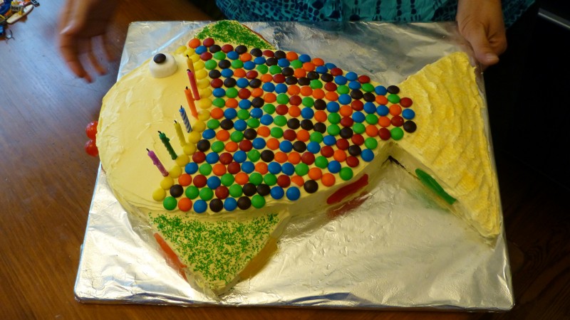 Fish Shaped Birthday Cake