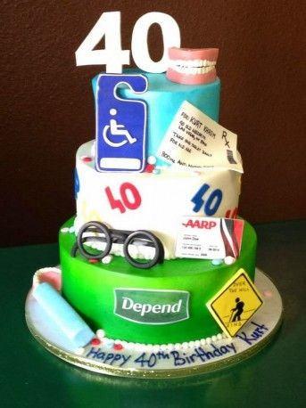 Funny 40th Birthday Cake