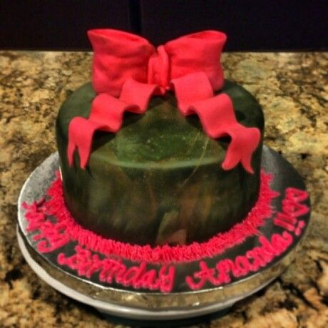 Girly Camo Birthday Cake