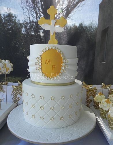 Gold Baptism Cake Ideas