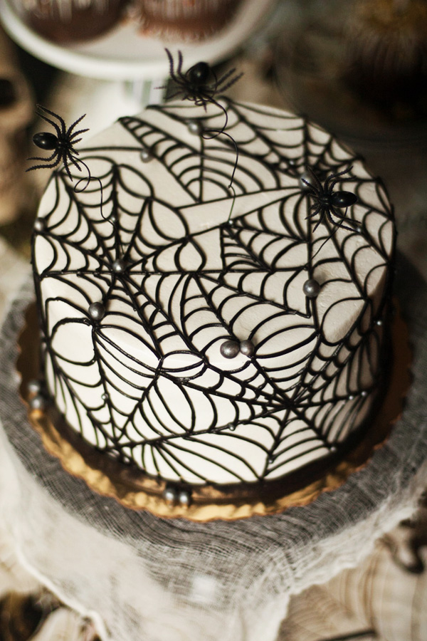 Halloween Spider Web Cake