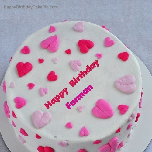 Happy Birthday Cake with Hearts