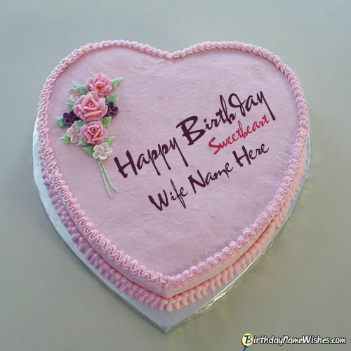 Happy Birthday Cake with Hearts