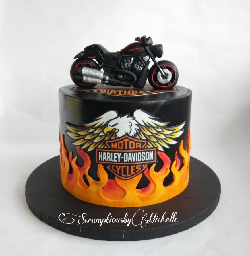 7 Photos of Harley Birthday Cakes Blue