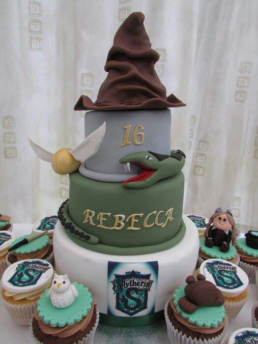 Harry Potter Slytherin Birthday Cake