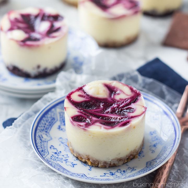 Lemon Swirl Mini Cheesecakes