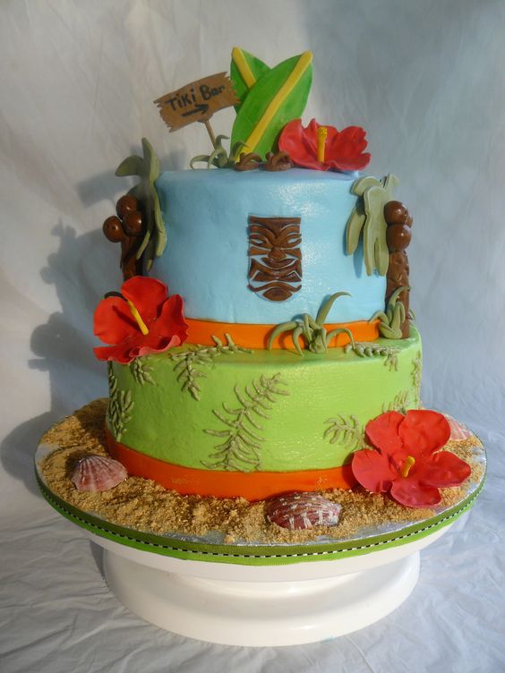 8 Photos of Hawaiian Birthday Cakes For Guy