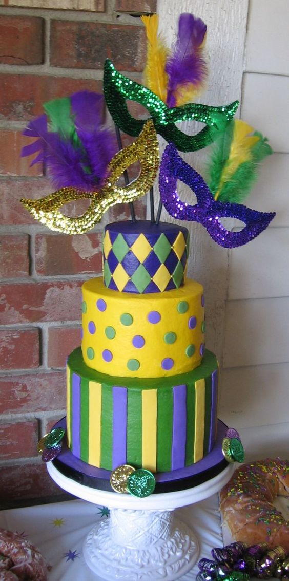 7 Photos of Mardi Gras Cakes Designs With Buttercream