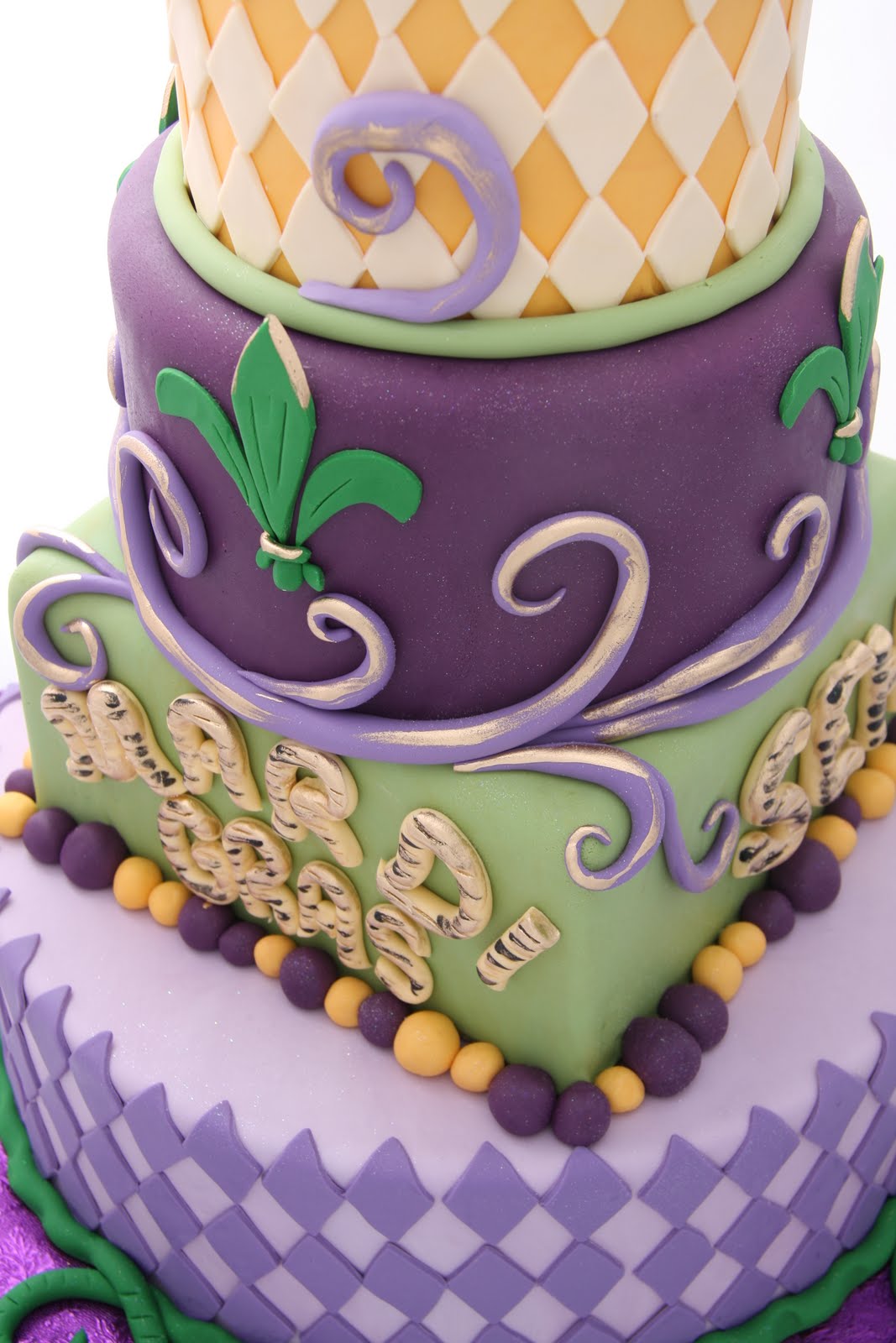 Mardi Gras Birthday Cake