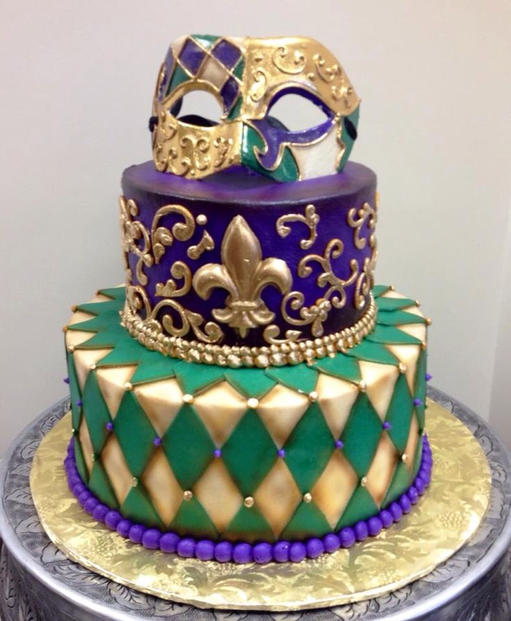 Mardi Gras Birthday Cake