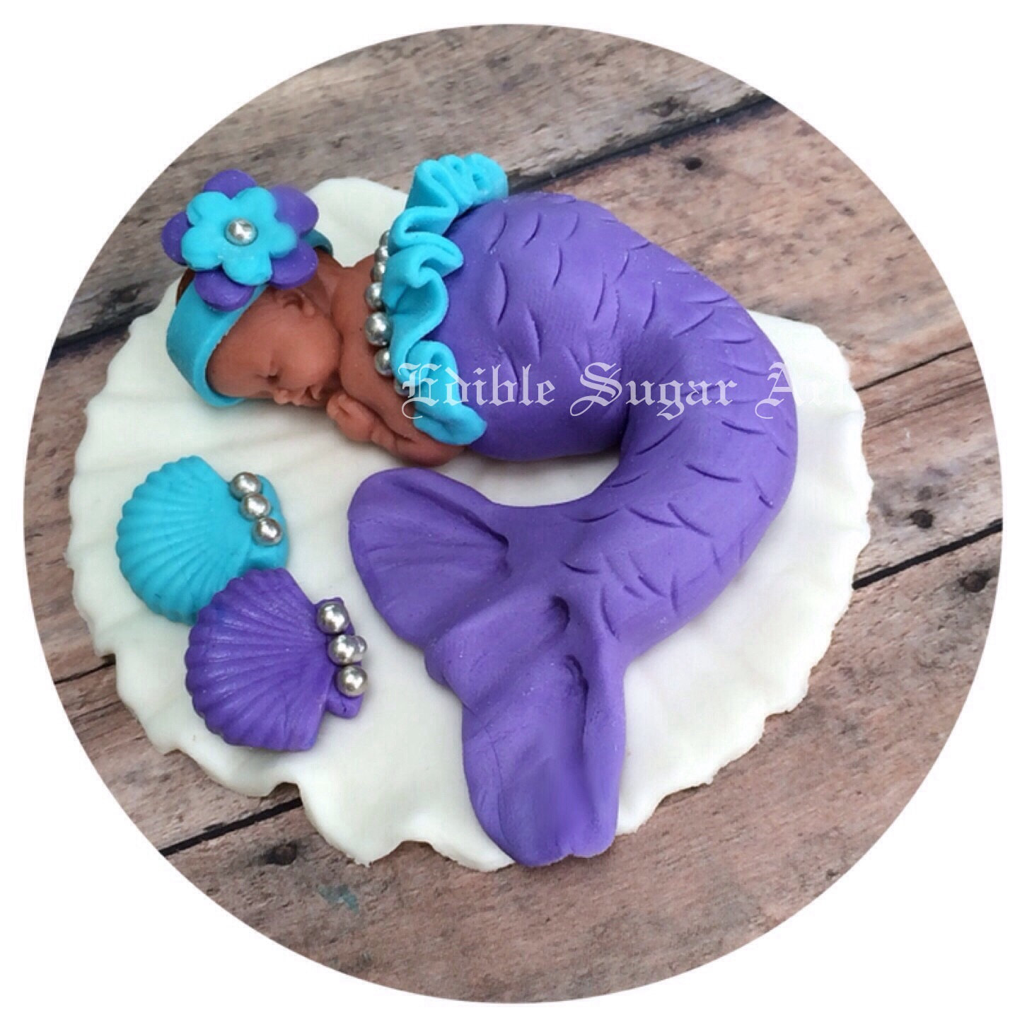 Mermaid Cake Topper for Baby Shower