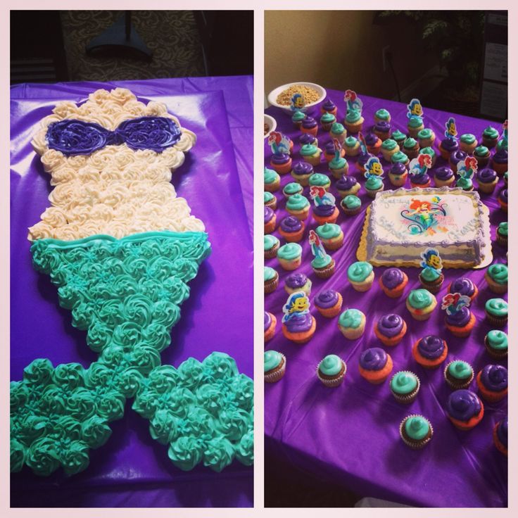 Mermaid Pull Apart Cupcake Cake