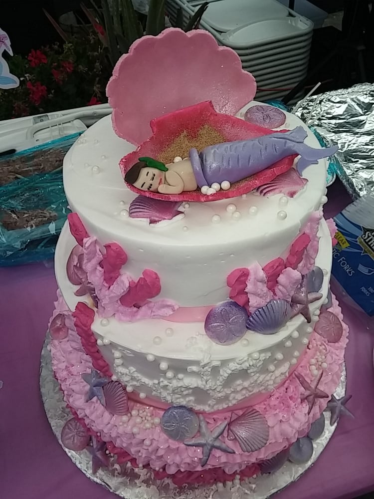 Mermaid Theme Baby Shower Cake