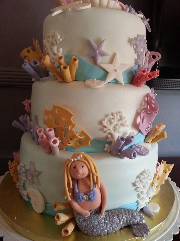 Mermaid Themed Baby Shower Cake