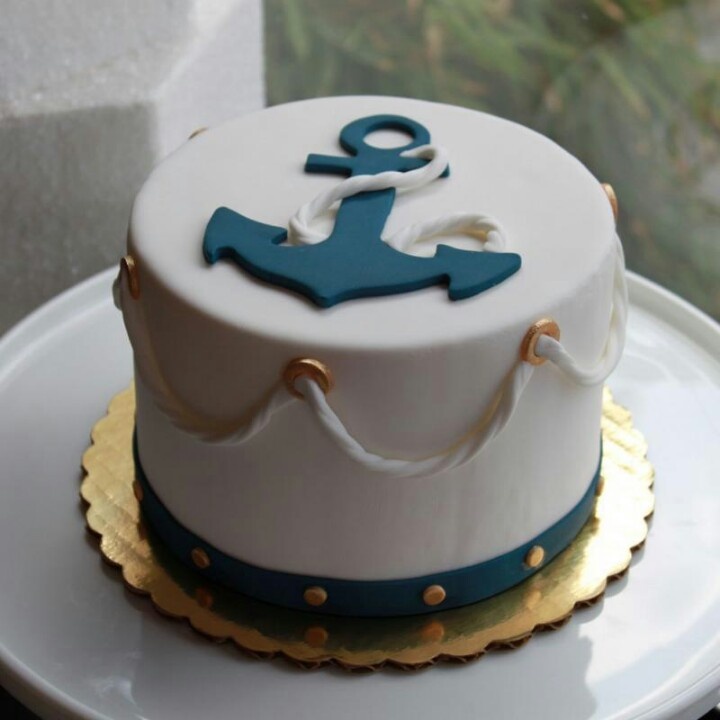 Nautical Anchor Wedding Cake