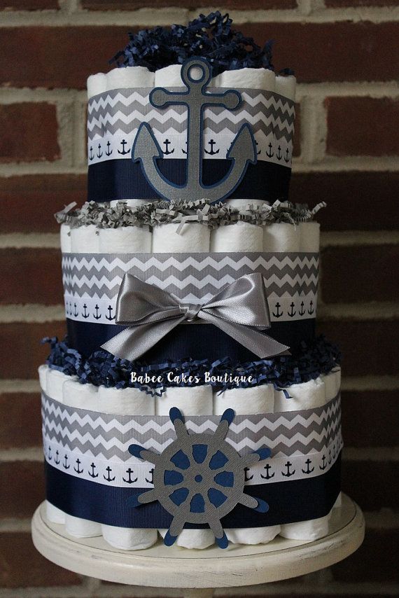 Nautical Baby Shower Diaper Cake