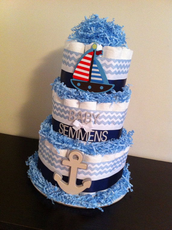 Nautical Baby Shower Diaper Cake