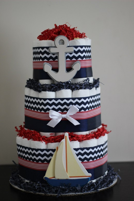 Nautical Baby Shower Diaper Cake