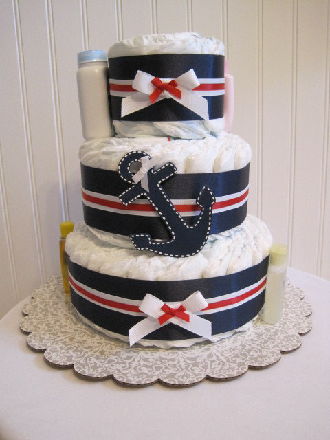 Nautical Baby Shower Diaper Cake