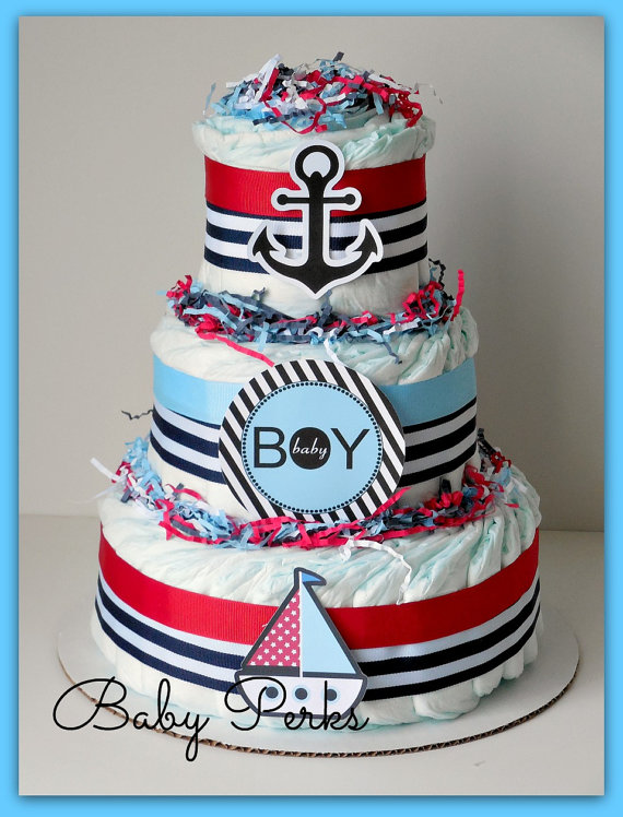 Nautical Baby Shower Diaper Cake