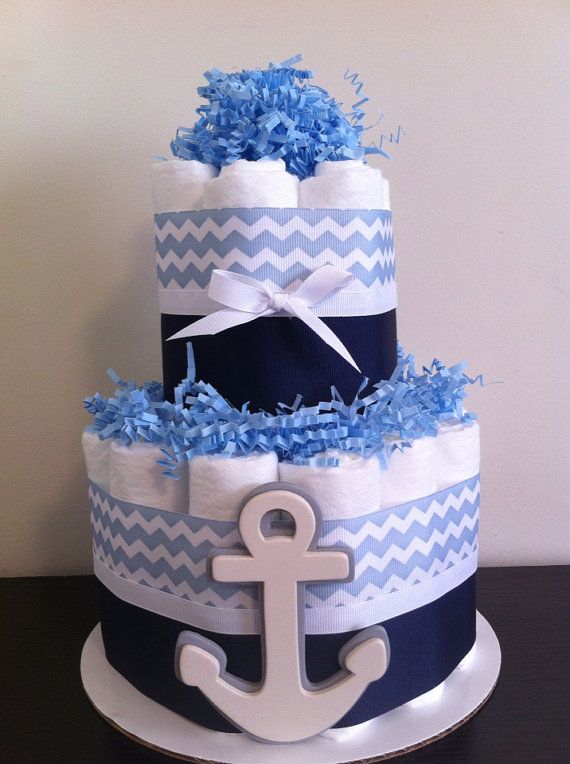 Nautical Baby Shower Mini Diaper Cakes