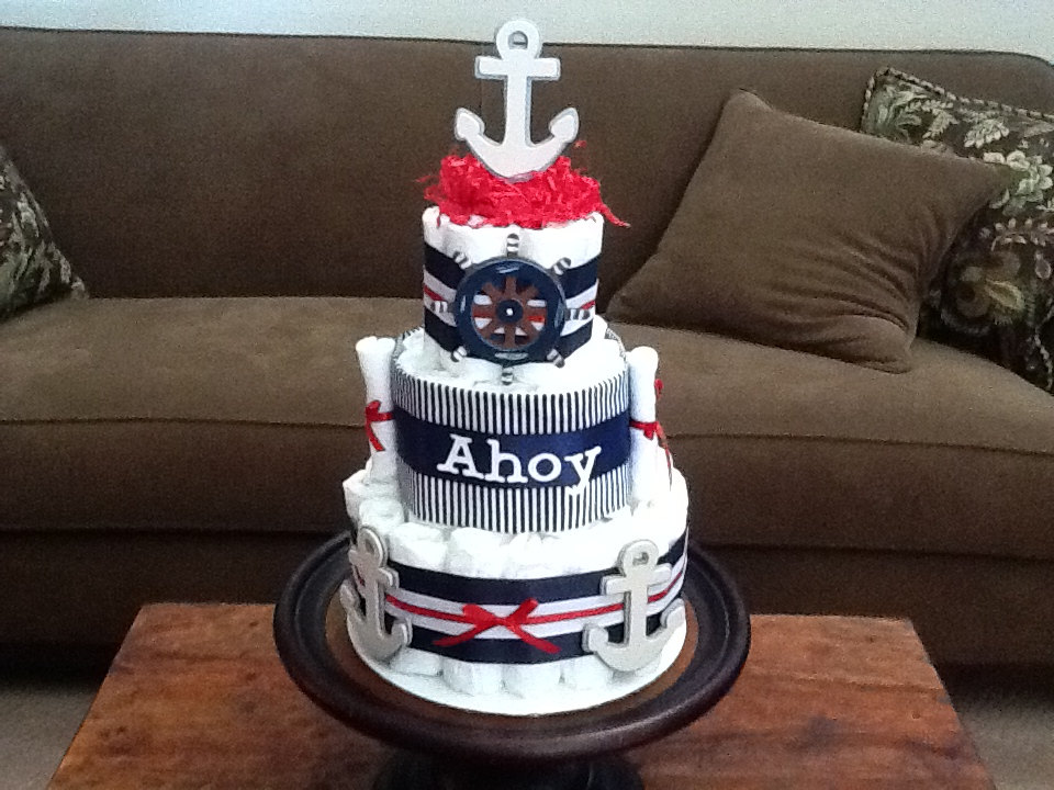 13 Photos of Nautical Diaper Cakes For Boys