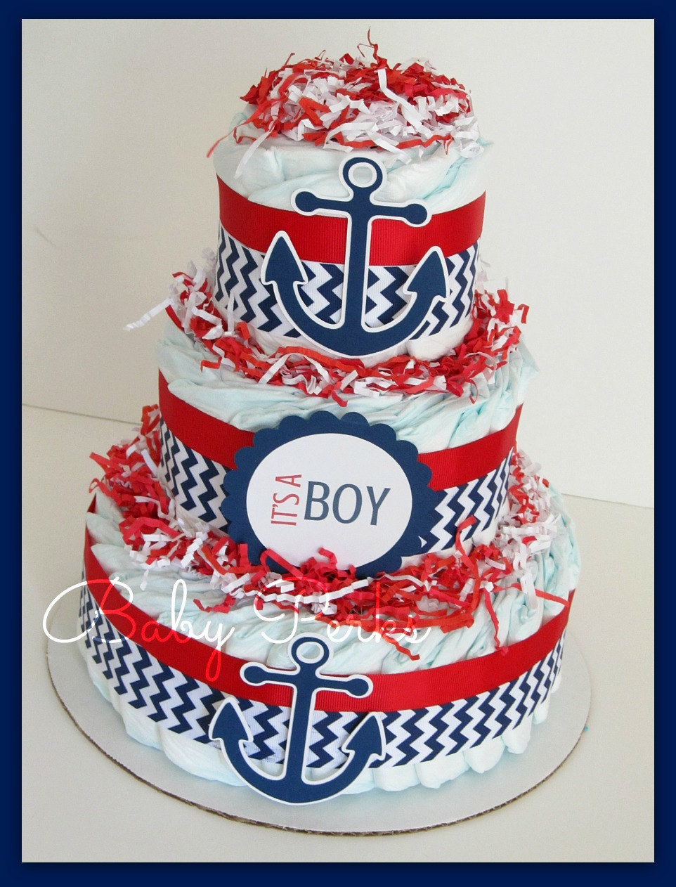 Nautical Diaper Cake Nautical Baby Shower