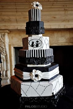 Nightmare Before Christmas Jack and Sally Wedding Cake