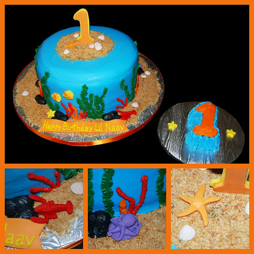 Ocean Themed 1st Birthday Cakes