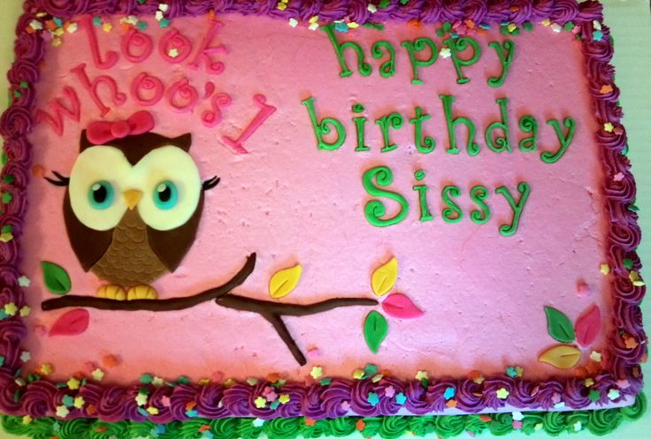 Owl First Birthday Sheet Cakes