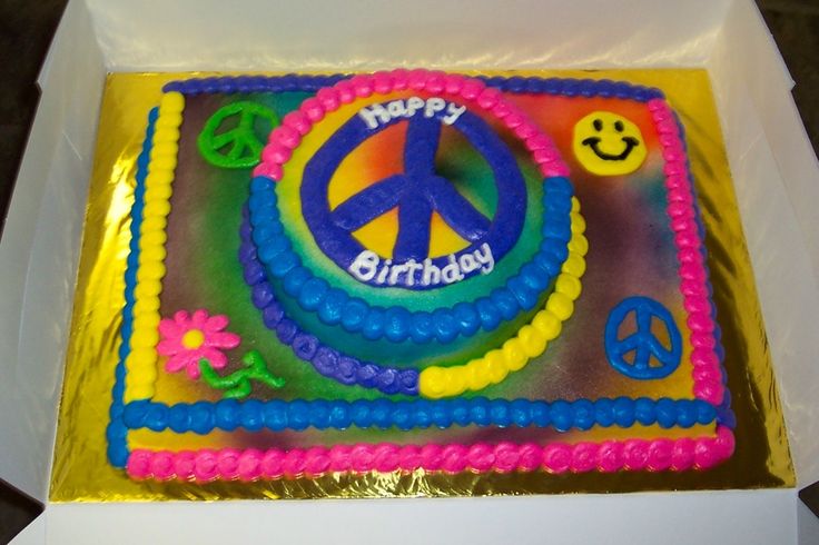 Peace Sign Birthday Cake