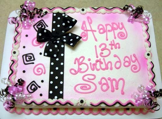 Pink and Black Birthday Sheet Cakes