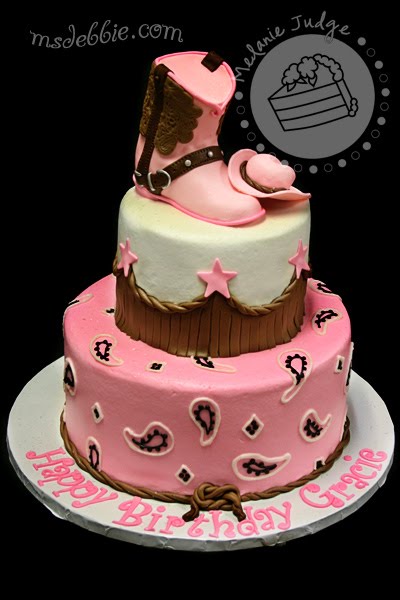 Pink and Brown Cowgirl Cake