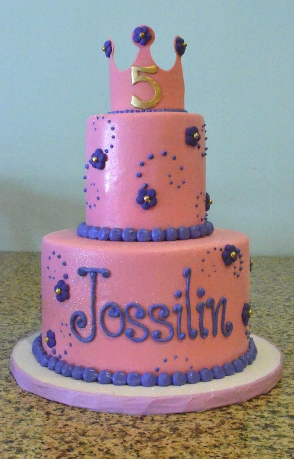 Pink and Purple Princess Birthday Cake