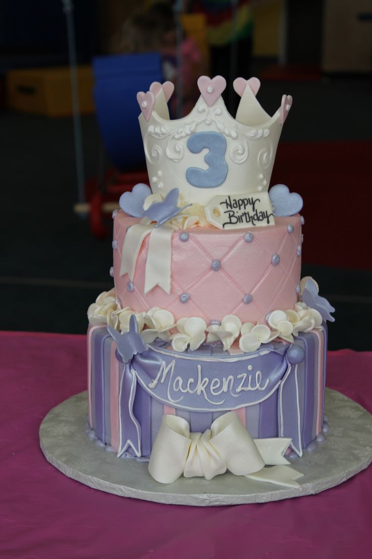 Pink and Purple Princess Cake