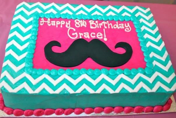 Pink and Teal Birthday Sheet Cake