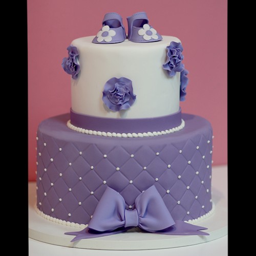 Purple Fondant Birthday Cake