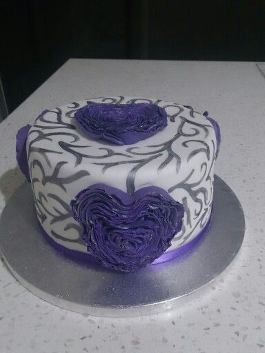 Purple Heart Birthday Cake