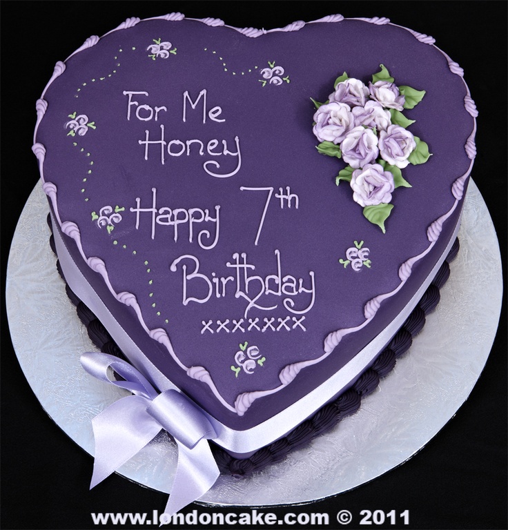 6 Photos of Purple Heart Birthday Cakes