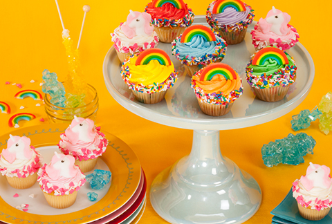 Rainbow and Unicorn Cupcakes