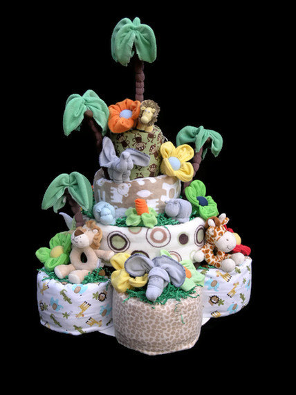 Safari Theme Baby Shower Diaper Cake