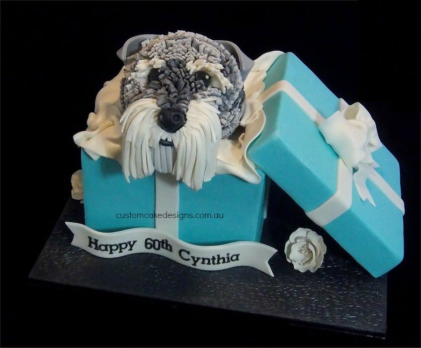 Schnauzer Happy Birthday Cake