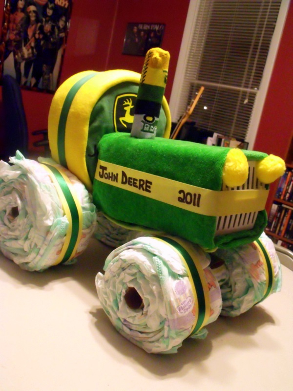 Tractor Diaper Cake