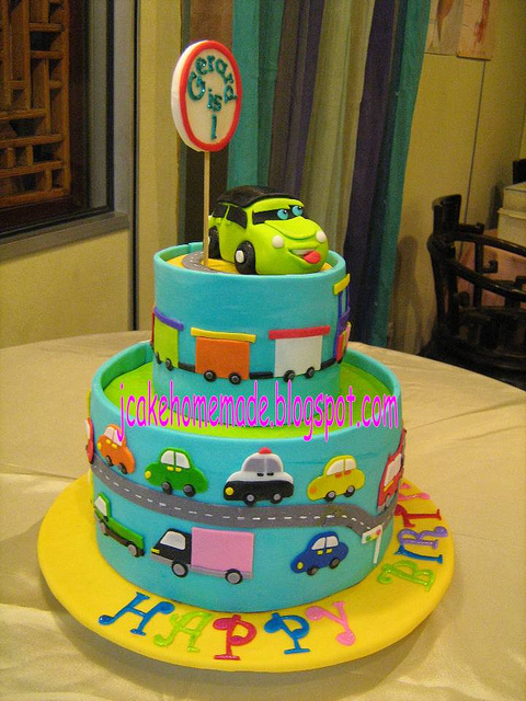 Transportation Birthday Cake